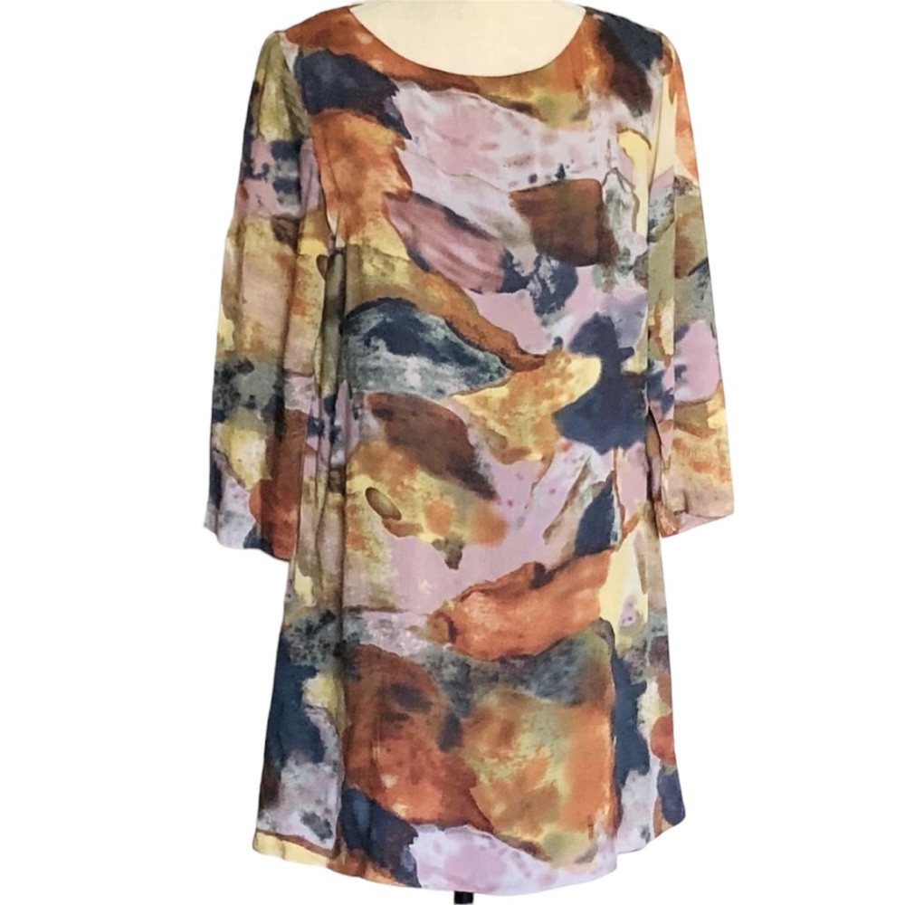 Anthropologie MAEVE Eleonora Wearable Art Painted Pattern Shift Dress S